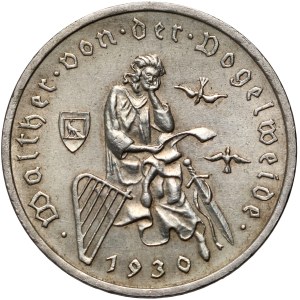 Germany, Weimar Republic, 3 Mark 1930 A, Berlin, Vogelweide