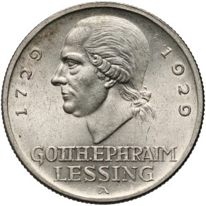Germany, Weimar Republic, 3 Mark 1929 A, Berlin, Lessing