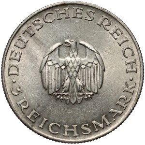 Germany, Weimar Republic, 3 Mark 1929 A, Berlin, Lessing