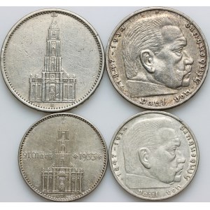 Germany, Third Reich, set of silver coins from 1934-1937, (4 pieces)