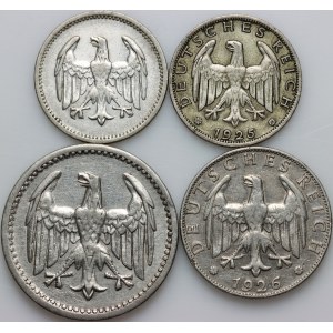 Germany, Weimar Republic, set of silver coins from 1924-1926, (4 pieces)