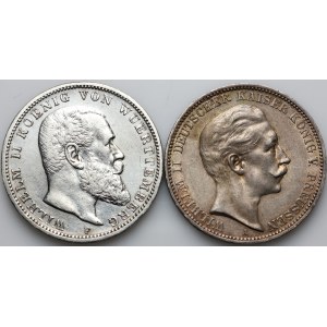 Germany, Empire, set of 3 Mark from 1910-1914, (2 pieces)