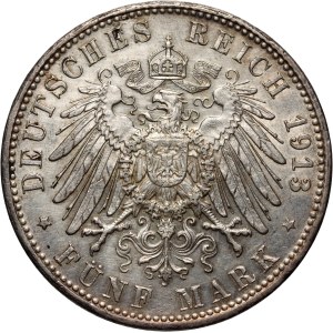 Germany, Bavaria, Otto, 5 Mark 1913 D, Munich