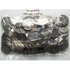 Third Republic, 100 x 20 pennies 2012, bank bag