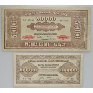 II RP, zestaw banknotów 50000 i 100000 marek polskich 1922, (2 sztuki)