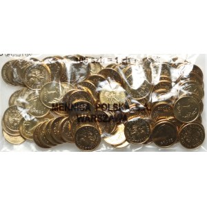 III RP, 100 x grosz 2010, woreczek bankowy
