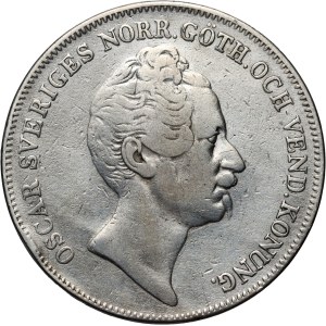 Szwecja, Oskar I, riksdaler specie 1848, AG