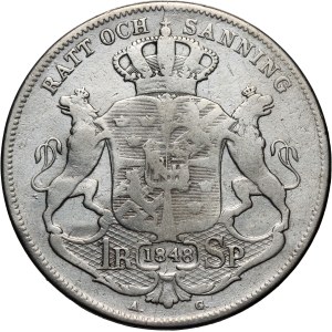 Szwecja, Oskar I, riksdaler specie 1848, AG
