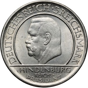 Germany, Weimar Republic, 3 mark 1929 F, Stuttgart, 10th anniversary of the Constitution