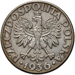 II RP, 5 zloty 1936, Warsaw, Sailing ship