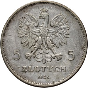 II RP, 5 gold 1928, Brussels, Nike