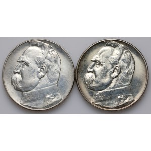II RP, set of 10 gold coins from 1936-1937, Warsaw, Jozef Pilsudski