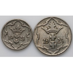 Wolne Miasto Gdańsk, zestaw monet 5 i 10 fenigów z 1923 roku, (2 sztuki)