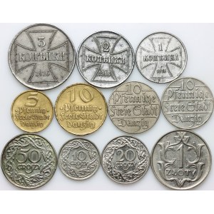 OST, Second Republic, Free City of Gdansk, coin set from 1916-1932, (11 pieces)