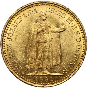 Hungary, Franz Joseph I, 20 Korona 1892 KB, Kremnitz
