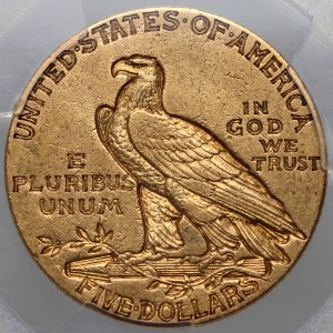 Stany Zjednoczone Ameryki, 5 dolarów 1911 S, San Francisco, Indianin