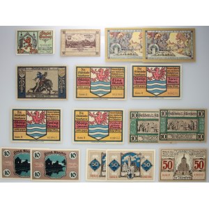 Set of notgelds: Dobra Nowogardzka, Kcynia, Kudowa Zdrój, Slupsk, Olsztyn, (16 pieces)