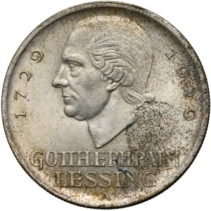 Germany, Weimar Republic, 5 Mark 1929 A, Berlin, Lessing