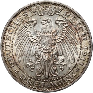 Germany, Prussia, Wilhelm II, 3 mark 1911 A, 100th anniversary of the University of Wrocław