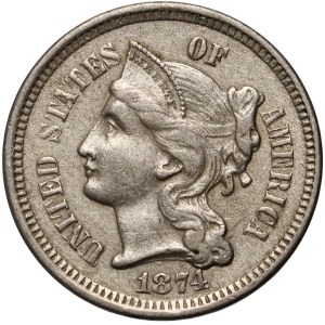 United States of America, 3 cents 1874, Philadelphia