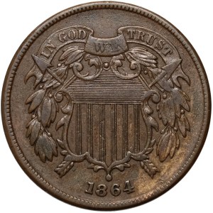 United States of America, 2 cents 1864, Philadelphia, Union Shield