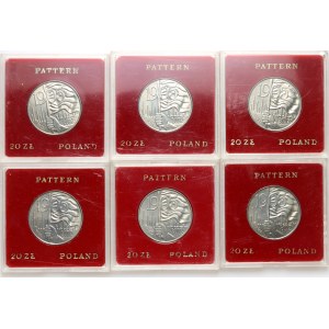 PRL, 20 zloty 1980, 1905 - Lodz, PRÓBA, copper-nickel, (6 pieces)