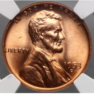 United States of America, Cent 1953 D, Denver, Lincoln