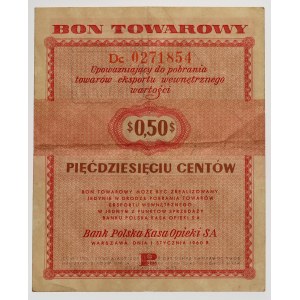 People's Republic of Poland, 50 cent commodity voucher, Pekao, 1.01.1960, Dc series