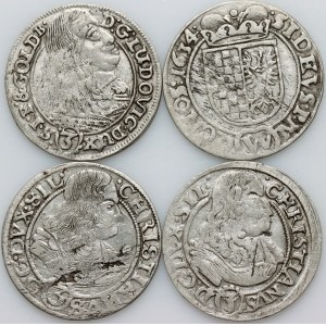 Silesia, set of coins 3 krajcars dated 1634-1668, (4 pieces)