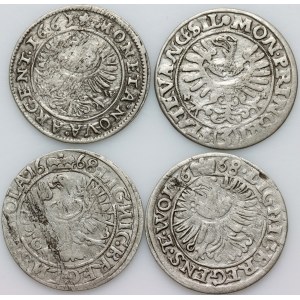 Silesia, set of coins 3 krajcars dated 1634-1668, (4 pieces)