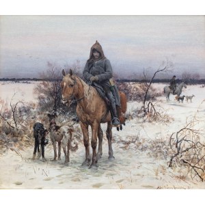 Alfred Wierusz-Kowalski (1849 Suwalki - 1915 Munich), After a fox hunt, 1876 (1878?) r.