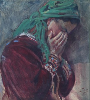 Julian Fałat (1853 Tuligłowy - 1929 Bystra), Modląca się dziewczyna, 1905 r.