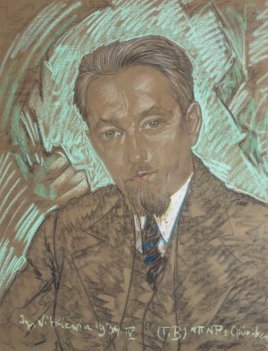 Stanisław Ignacy Witkiewicz (1885 Warszawa - 1939 Jeziory na Polesiu), Portret męski (Portret Pana z bródką), między 7 a 20 IV 1934 r.