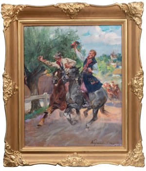 Wojciech Kossak (1856 Paryż - 1942 Kraków), Drużbowie, 1934 r.