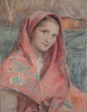 Teodor Axentowicz (1859 Braszów/Rumunia - 1938 Kraków), Portret dziewczyny
