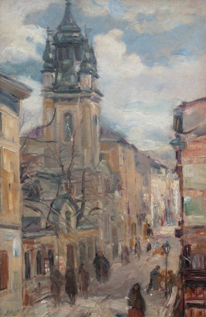 Erno Erb (1890 Lwów - 1943 tamże), Lwów. Katedra Wniebowięcia Najświętszej Marii Panny. Widok od ul. Ormiańskiej
