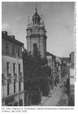 Erno Erb (1890 Lwów - 1943 tamże), Lwów. Katedra Wniebowięcia Najświętszej Marii Panny. Widok od ul. Ormiańskiej