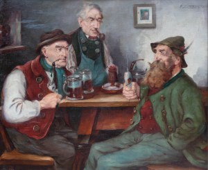 August Zimmermann (1854 Monachium - 1910 Chiemsee), Pijący piwo