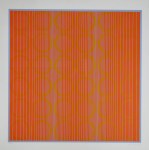 Julian Stańczak (1928 Borownica - 2017 Seven Hills), Green rings in orange