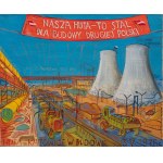 Edward Dwurnik (1943 Radzymin - 2018 Warszawa), Huta Katowice w budowie, 1976 r.