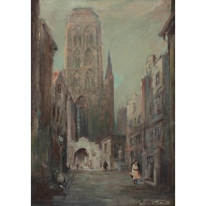Marian Mokwa (1889 Malary - 1987 Sopot), Gdańsk. Kościół Mariacki, przed 1975 r.