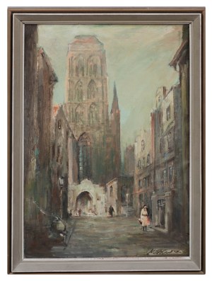 Marian Mokwa (1889 Malary - 1987 Sopot), Gdańsk. Kościół Mariacki, przed 1975 r.
