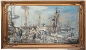 Marian Mokwa (1889 Malary - 1987 Sopot), Rybacy na Morzu Północnym II, około 1965 r.