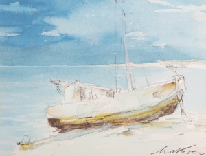 Marian Mokwa (1889 Malary - 1987 Sopot), Łódź na brzegu