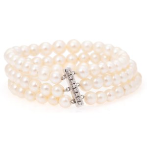 AKOYA three row pearl bracelet