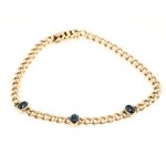 Chain bracelet with sapphires