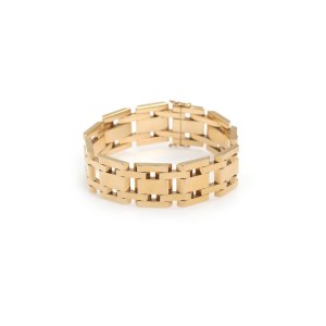 Złota bransoletka o geometrycznym wzorze, 14 K