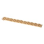 Gold bracelet with geometric design, 14 K