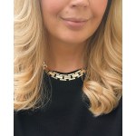 Gold necklace with geometric design, 14K gold