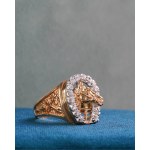 Signet in the shape of a horseshoe with a horse